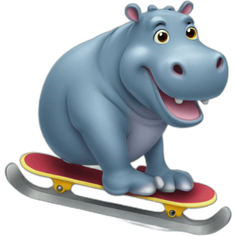 hippo on iceskates emoji