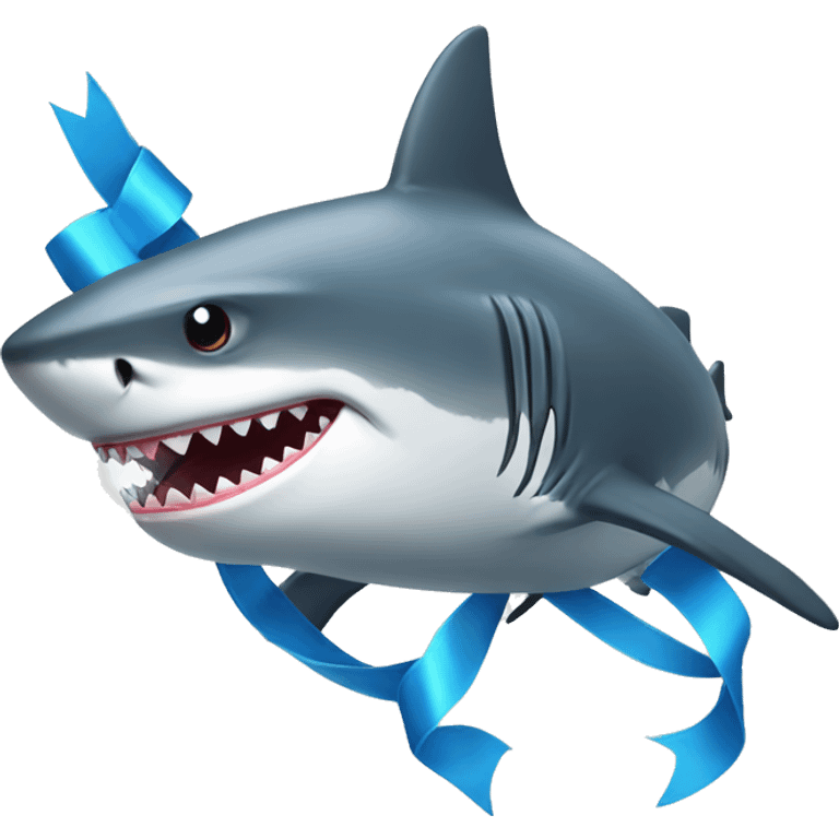 Shark with ribon emoji