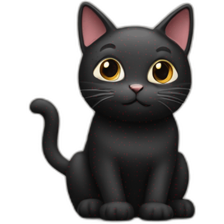 optimistic Black cat emoji