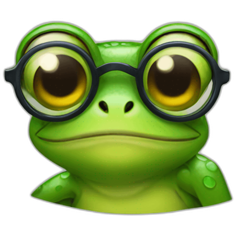 Frog with glasses emoji