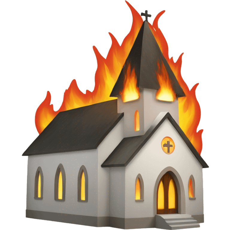 Church with fire behind it  emoji