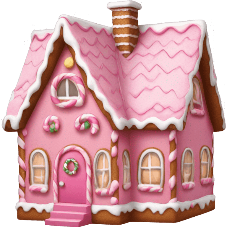 Pink gingerbread house emoji