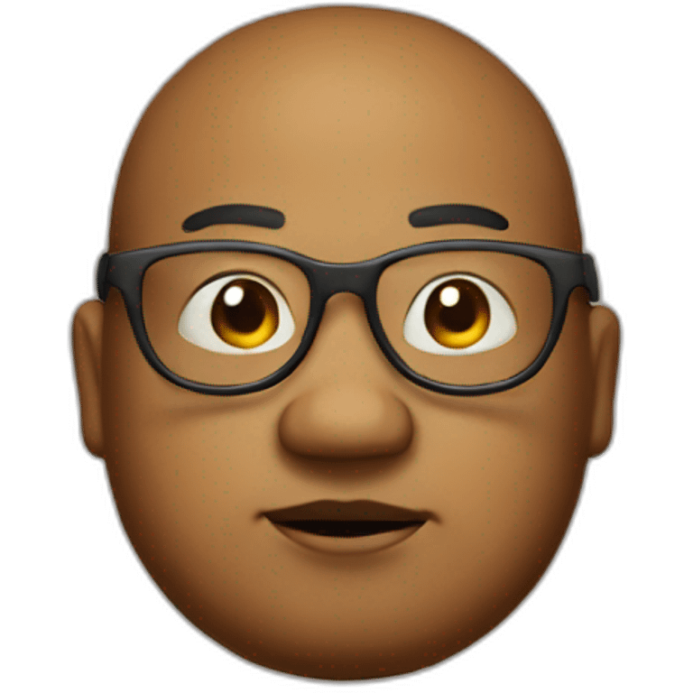 Fat boy with big head and glases emoji