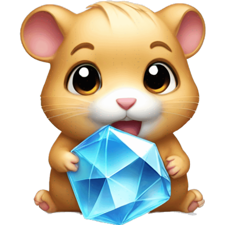 A hamster holding youtube diamond award emoji