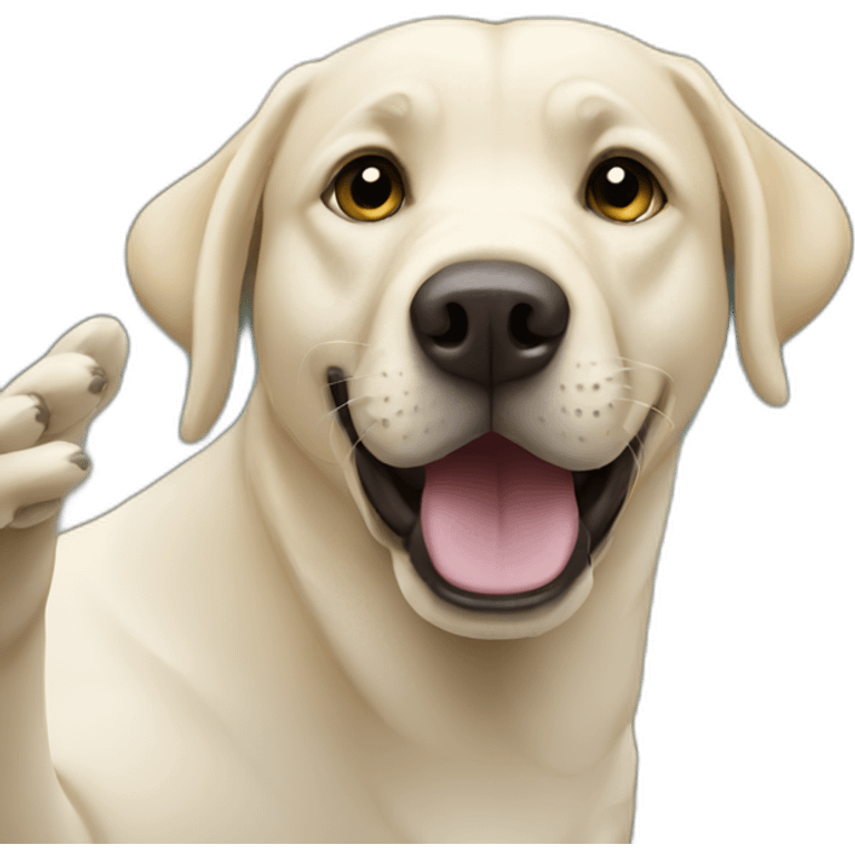 Labrador waving emoji