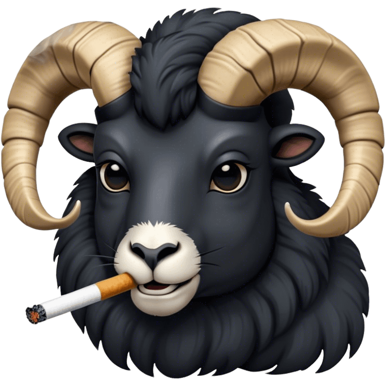 Big Black ram smoking cigarette  emoji