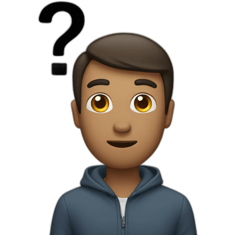 Man holding a question mark emoji