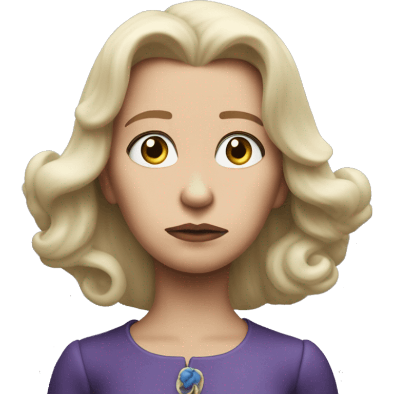 photorealistic Ursula von der Leyenl sad emoji