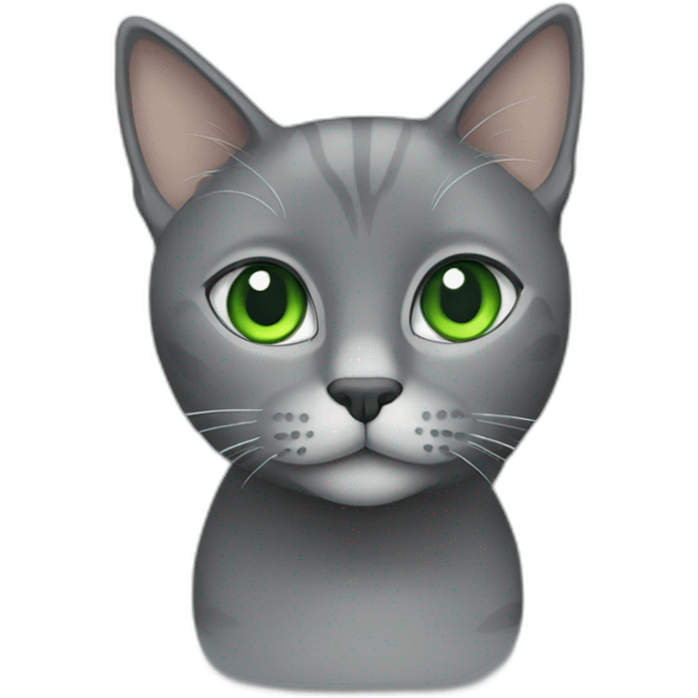 gray cat with green eyes emoji