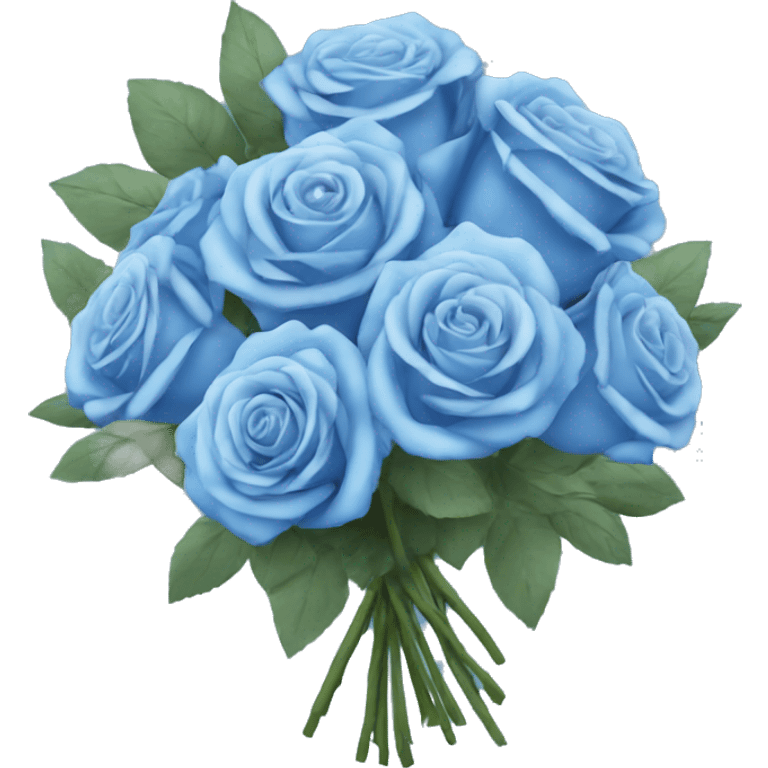 Blue roses bouquet  emoji