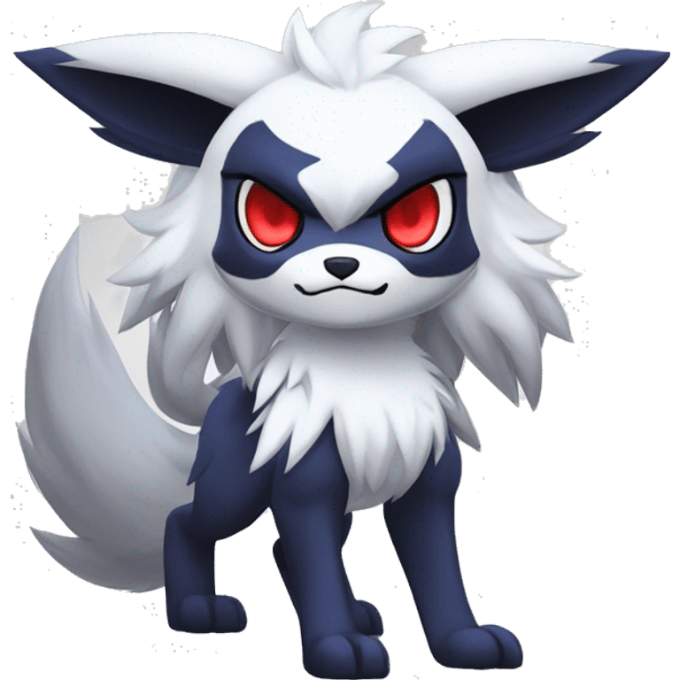 Edgy Cool Anthro Absol-Lycanroc Midnight Form-Pokémon Full Body emoji