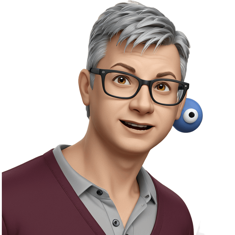 grey-haired boy in collared shirt emoji