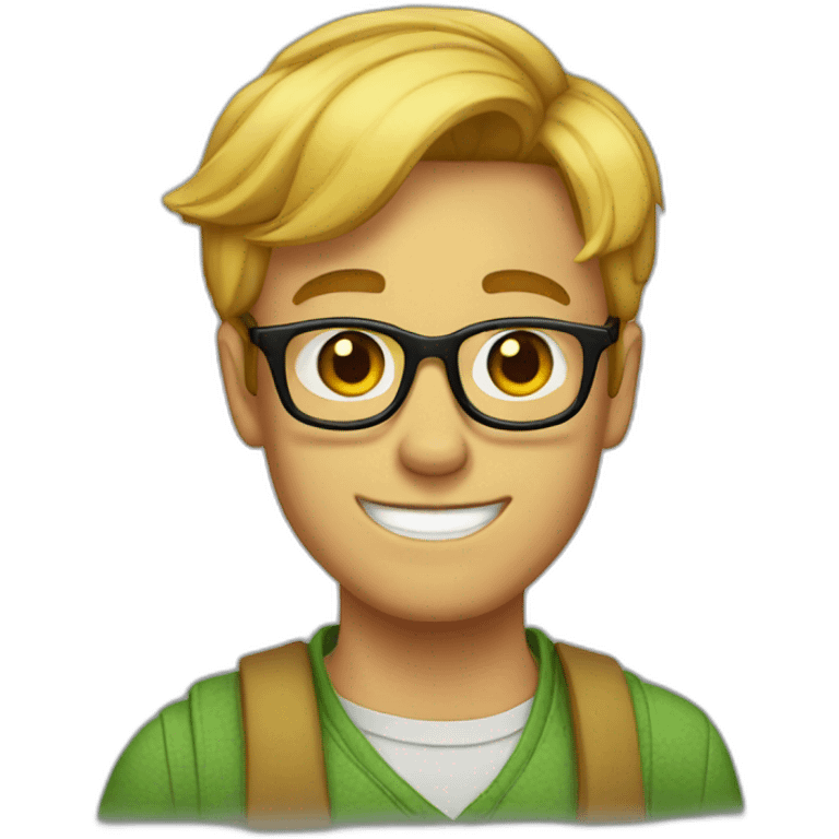 apple jack with glasses short cut hair male emoji