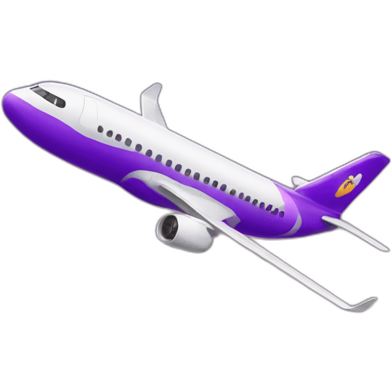 Purple plane traveling around the world emoji