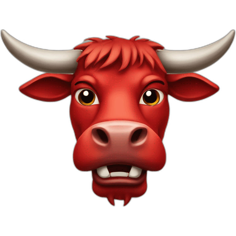 Angry ox face red colour emoji