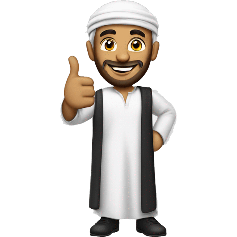 Smling Arabic man showing thumbs up  emoji