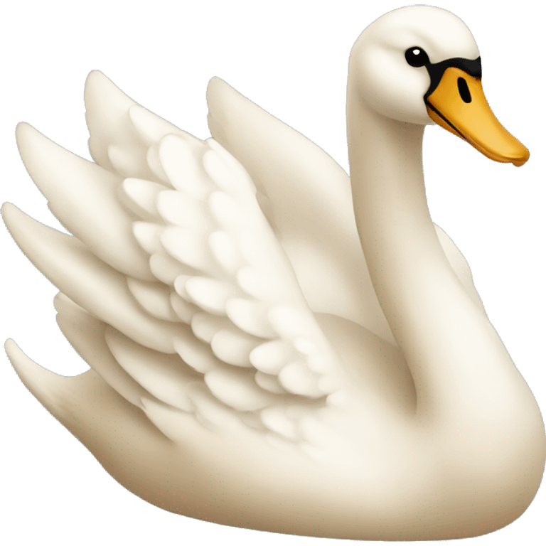 A beige swan emoji