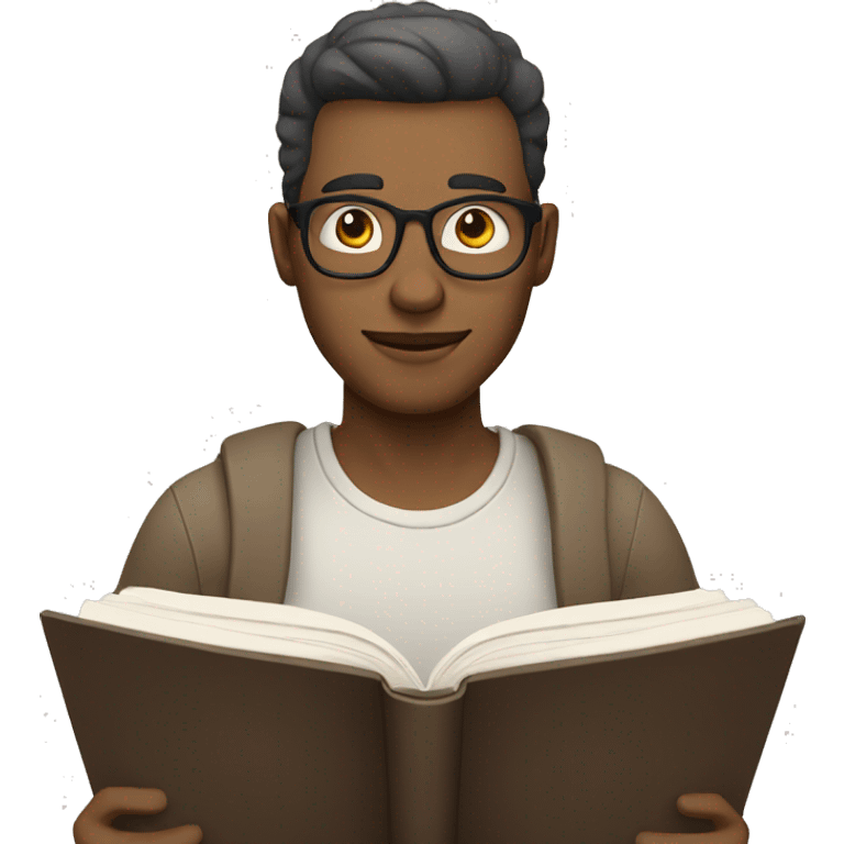 create a white skin color man reading a book emoji