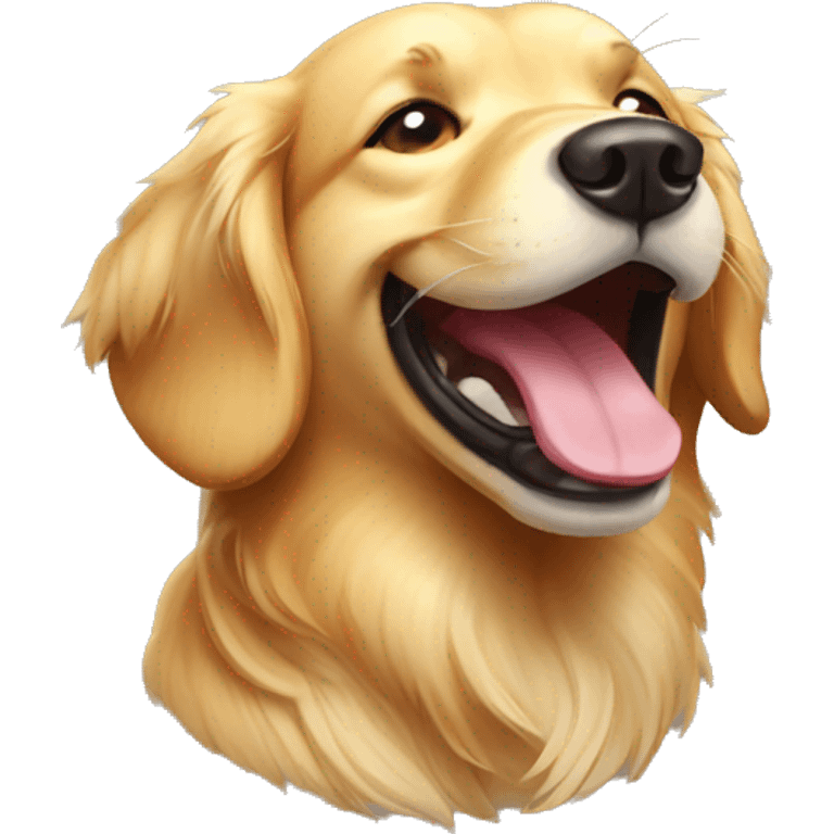 golden retriever winking emoji