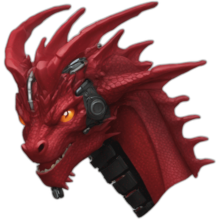 head Red dragon cyberpunk people emoji