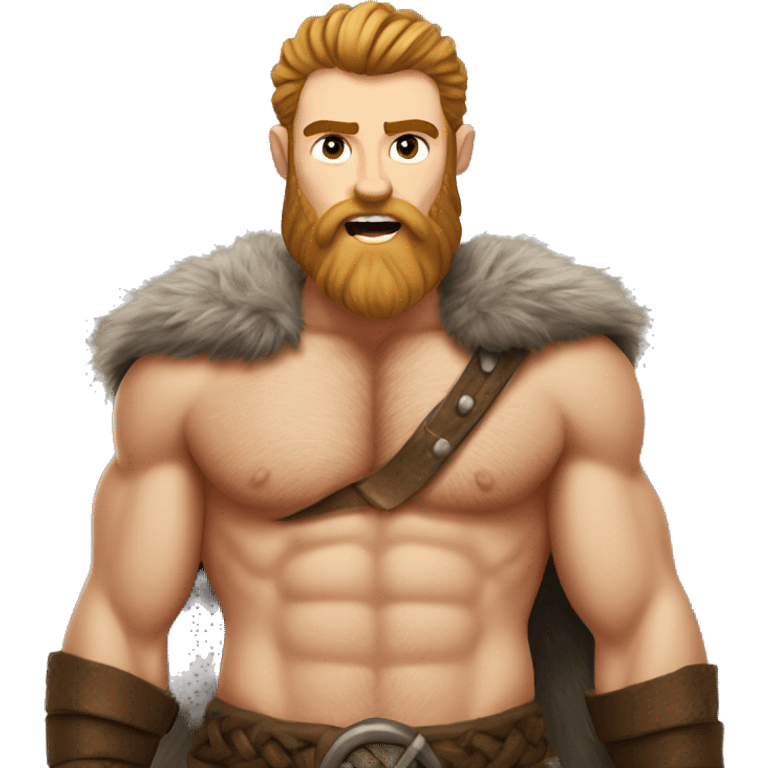 Viking showing off his hairy abs emoji