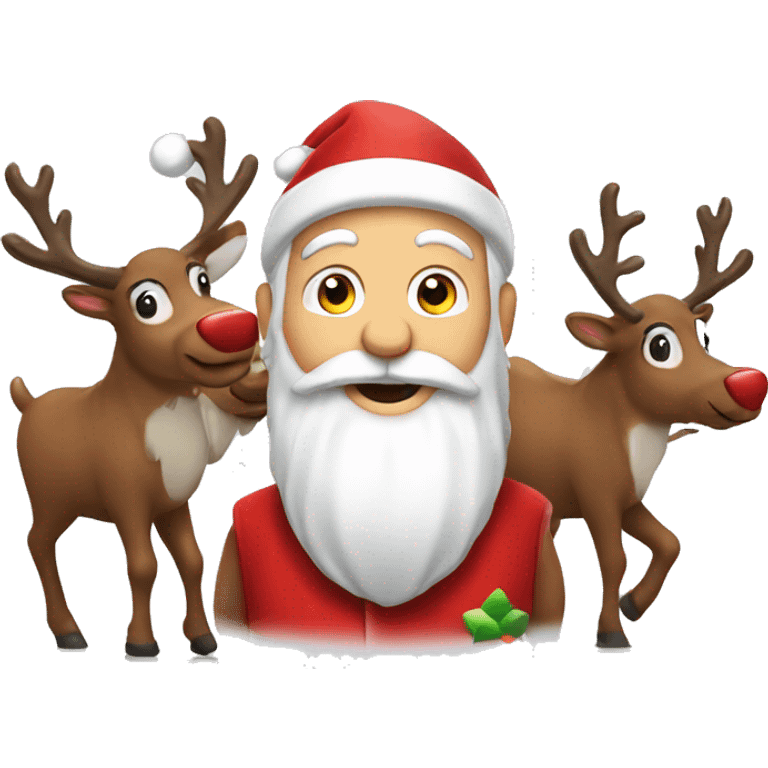 Santa Claus with reindeers emoji