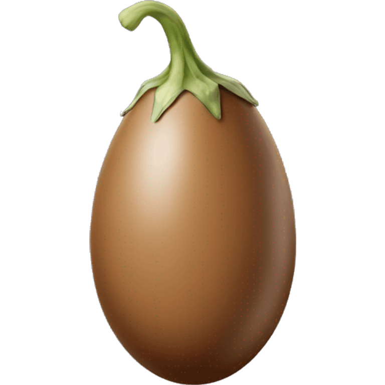 Brown coloured egg plant with no purple  emoji