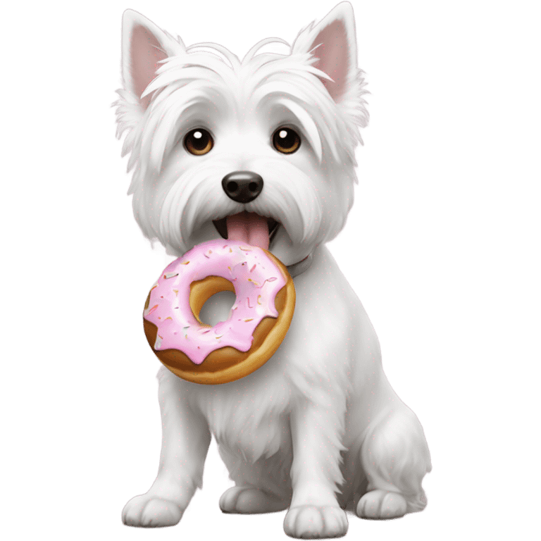 Westie eating a donut  emoji