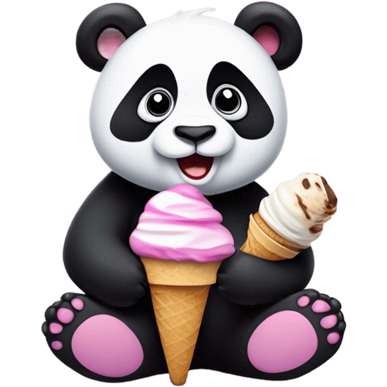 Panda eating ice cream emoji