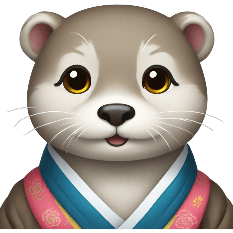 a otter face wearing traditional korean hanbok emoji