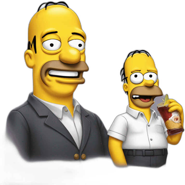 Coluche joke with homer Simpson emoji