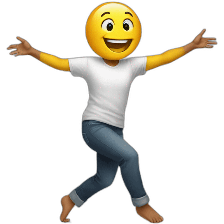 Happy emoji dancing with hands emoji