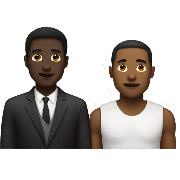 White man and Black man  emoji