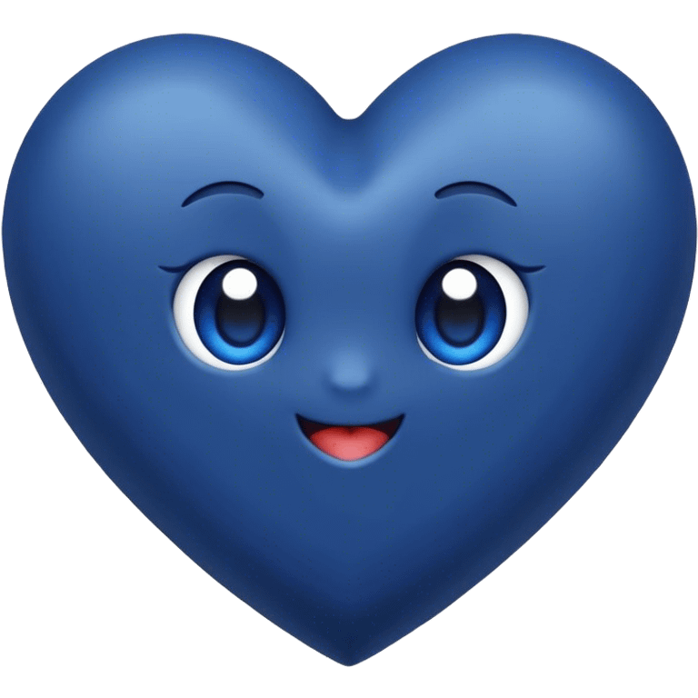 Dark blue heart with the words Hi cutie in the middle  emoji