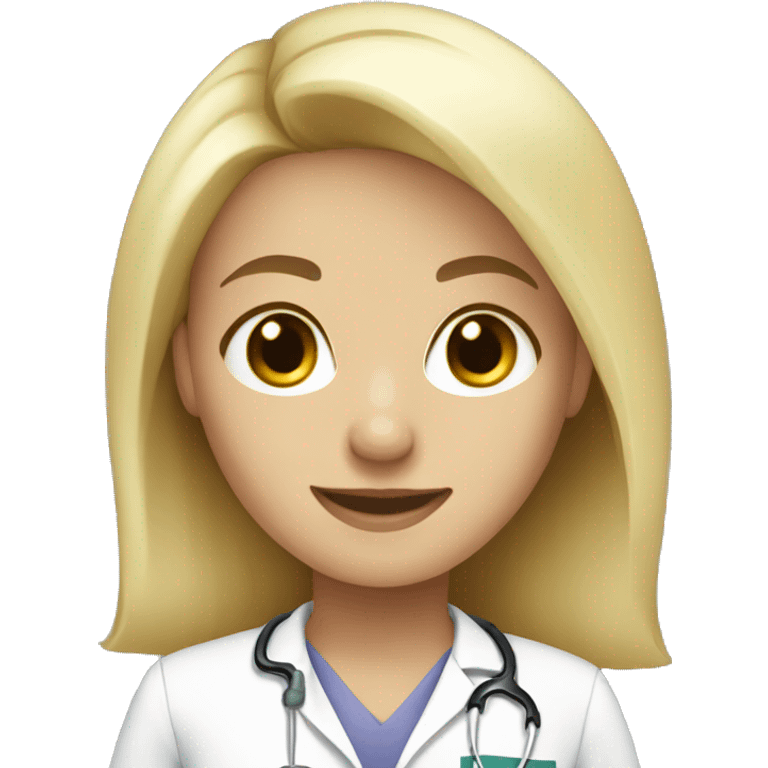 white, blonde, pediatric medical assistant emoji