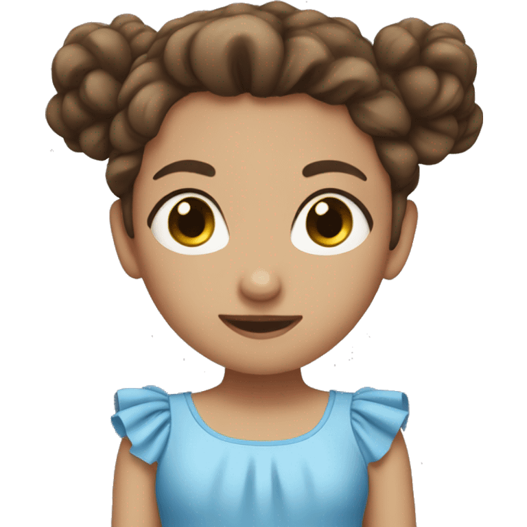 Brown haired girl in a blue tutu emoji