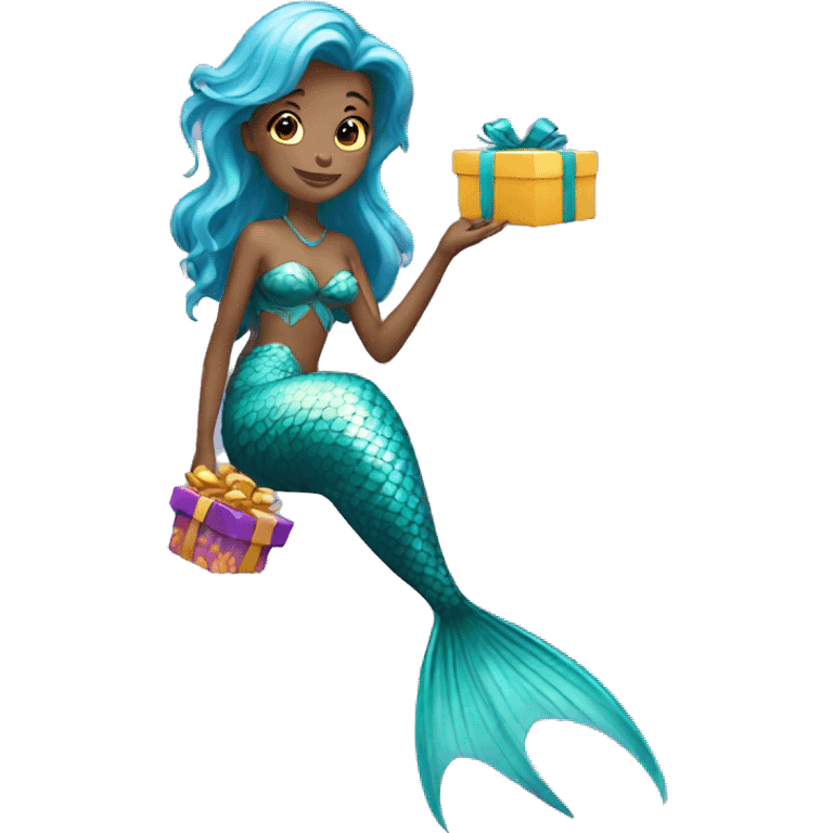 mermaid with a gift emoji