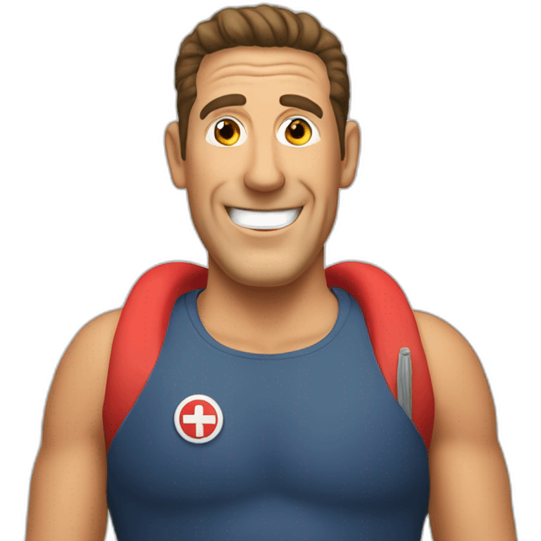 Dale Winton as a lazy lifeguard emoji