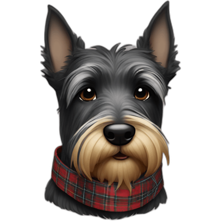 scottish terrier with tartan collar emoji