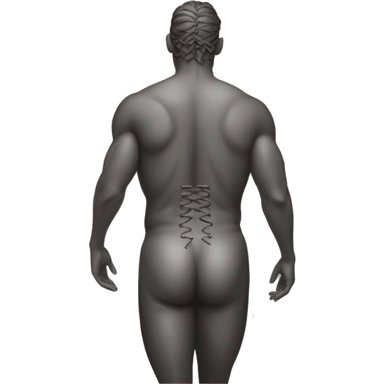 man with very developed lace glutes from back emoji