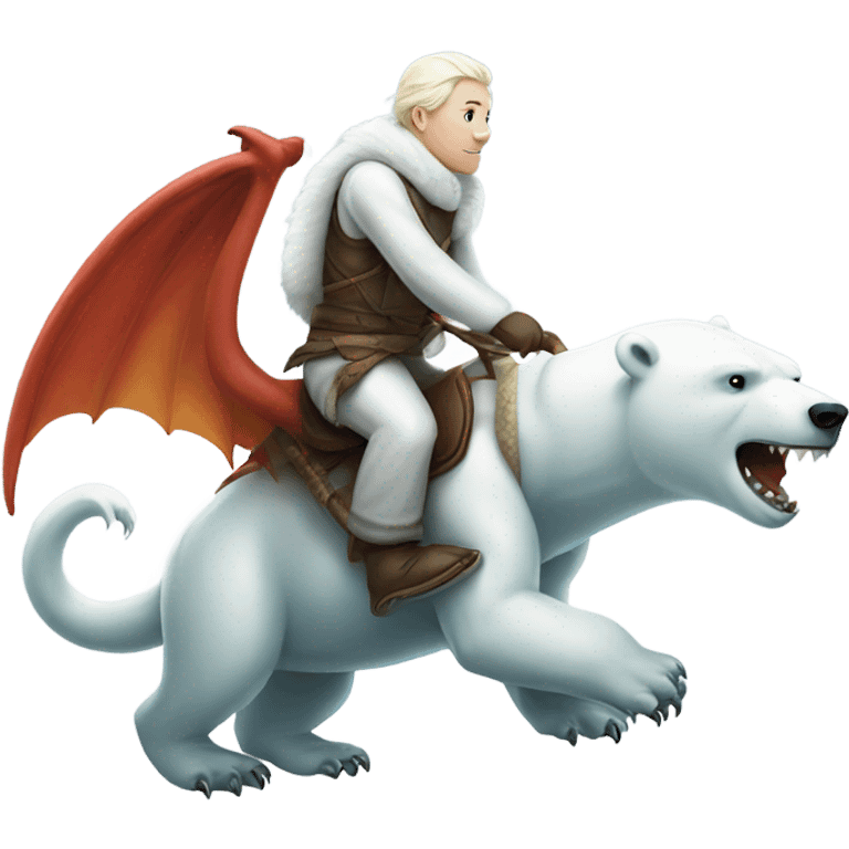 Polar bear riding dragon emoji