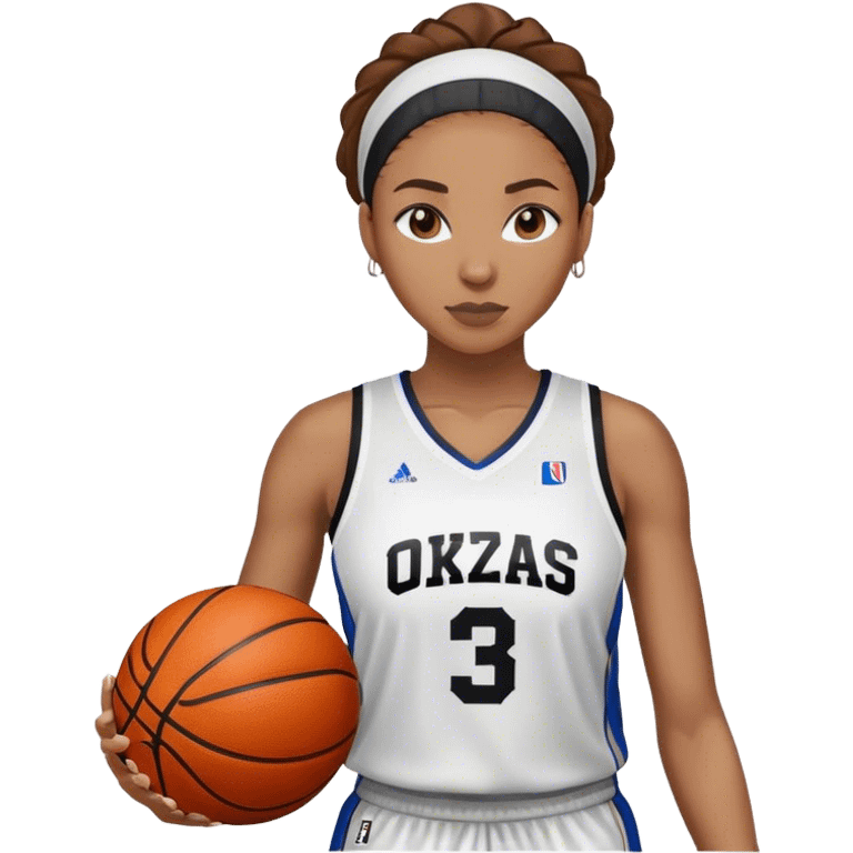 Female black basketball player with #3 jersey  emoji