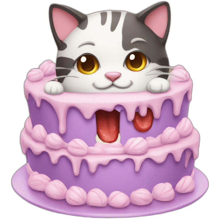 Sweet cake eat cat emoji