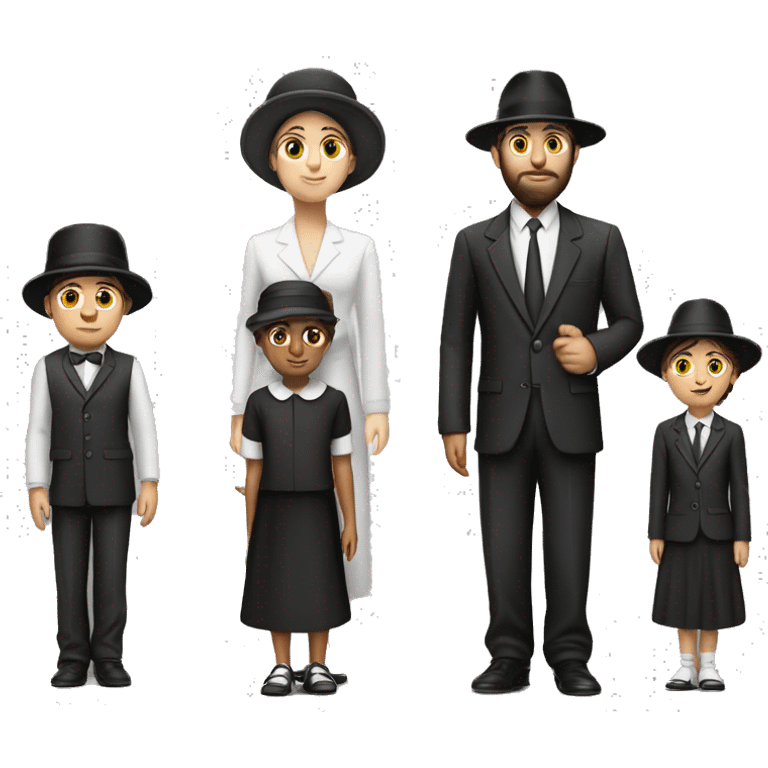 orthodox jewish family photorealistic serious emoji