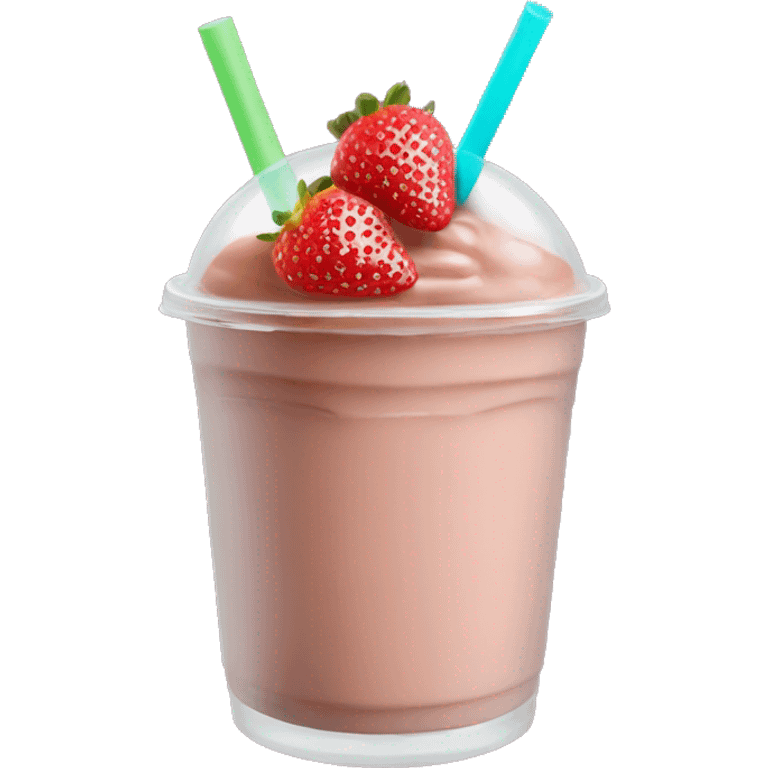 A chocolate strawberry smoothie boba tea emoji