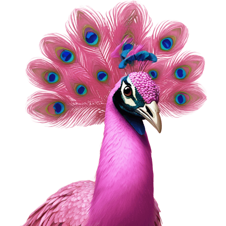 A pink peacock ￼ emoji