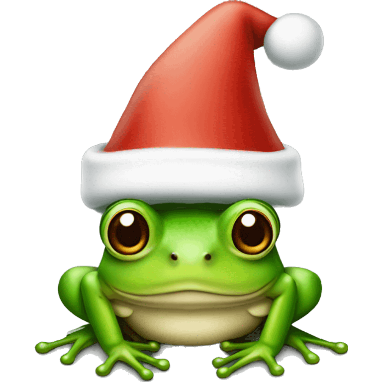 a frog with Santa hat emoji