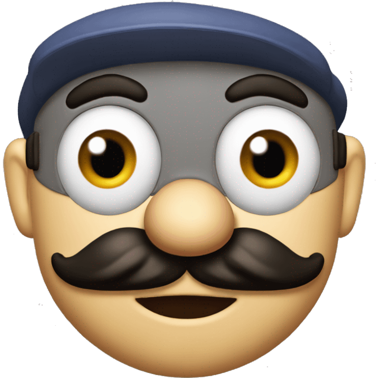 super mario with derp eyes and a bigger mustache emoji