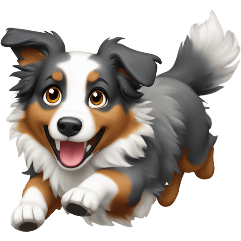 Australian shepherd running emoji