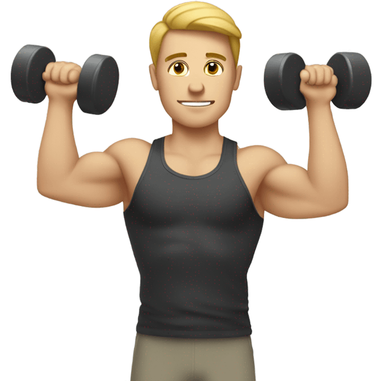 white person with dumbells emoji